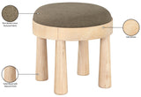 Larea Linen Textured Fabric Upholstered Ottoman