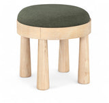 Larea Linen Textured Fabric Upholstered Ottoman
