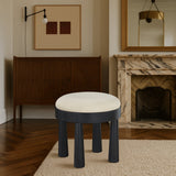 Larea Linen Textured Fabric Upholstered Ottoman