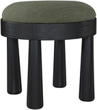 Larea Linen Textured Fabric Upholstered Ottoman