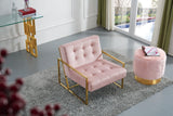 Pierre Contemporary Accent Chair with Gold Stainless Steel Base - Elegant Modern Design for Your Home