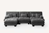 CLOUDIES 134" 3 Seater Sofa with 2 Ottomans