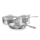Mauviel M'ELITE Hammered 5-Ply 5-Piece Cookware Set With Curved Lid, Cast Stainless Steel Handles