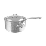 Mauviel M'ELITE Hammered 5-Ply Sauce Pan With Curved Lid, Cast Stainless Steel Handles