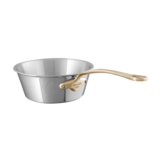 Mauviel M'COOK B 5-Ply Splayed Saute Pan With Brass Handle
