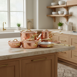 Mauviel M'Heritage M'150 B 14-Piece Copper Cookware Set With Brass Handles
