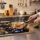 Mauviel M'Heritage M'150 CI Chef Pan With Cast Iron Handle, 2.1-Qt