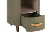 GALEN Modern Round Nightstand with Storage Drawer