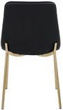 Isla Contemporary Dining Chair Set - Luxurious Upholstery, Channel Tufted Back & Gold Legs