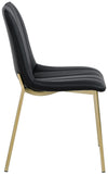 Isla Contemporary Dining Chair Set - Luxurious Upholstery, Channel Tufted Back & Gold Legs