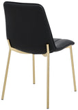 Isla Contemporary Dining Chair Set - Luxurious Upholstery, Channel Tufted Back & Gold Legs