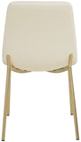 Isla Contemporary Dining Chair Set - Luxurious Upholstery, Channel Tufted Back & Gold Legs