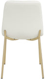 Isla Contemporary Dining Chair Set - Luxurious Upholstery, Channel Tufted Back & Gold Legs