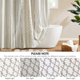 Aztec Chenille Tufted Shower Curtain, Ivory