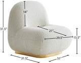 Liam Contemporary Accent Chair with Gold Metal Base - Stylish Comfort for Any Room Decor