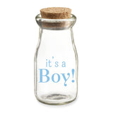 Printed Vintage 3.8 oz. Milk Bottle Favor Jar - It's A Boy