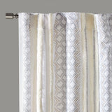 Light Filtering Boho Taupe Geometric Curtain Panel Pair