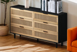 NESTO 51" Modern Rattan Drawer Cabinet