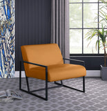 Industry Faux Leather Accent Chair - Contemporary Comfort with Sturdy Matte Black Frame Design