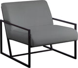 Industry Faux Leather Accent Chair - Contemporary Comfort with Sturdy Matte Black Frame Design