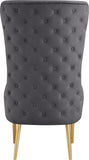 Alexander Contemporary Velvet Accent Chair with Gold Metal Legs and Deep Button Tufting Design