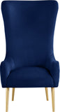 Alexander Contemporary Velvet Accent Chair with Gold Metal Legs and Deep Button Tufting Design
