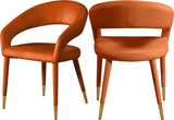 Destiny Contemporary Dining Chair with Rounded Back and Gold-Tipped Legs for Elegant Dining Experience