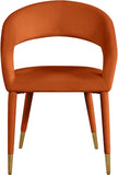 Destiny Contemporary Dining Chair with Rounded Back and Gold-Tipped Legs for Elegant Dining Experience
