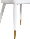 Destiny Contemporary Dining Chair with Rounded Back and Gold-Tipped Legs for Elegant Dining Experience