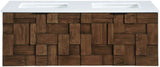 Leonardo - Engineered Stone And Solid Wood 24" Wall Mounted Bathroom Vanity