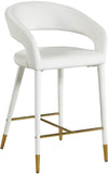 Destiny Contemporary Stool - Luxurious Velvet Upholstery with Elegant Gold Tipped Legs for Comfort