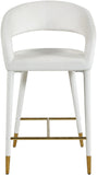 Destiny Contemporary Stool - Luxurious Velvet Upholstery with Elegant Gold Tipped Legs for Comfort