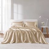 Wrinkle-Free Solid Satin Luxury Sheet Set, Champagne