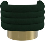 Tessa Contemporary Swivel Accent Chair with Deep Channel Tufting and Stylish Gold Base Design