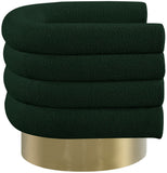 Tessa Contemporary Swivel Accent Chair with Deep Channel Tufting and Stylish Gold Base Design