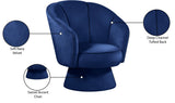 Swanson Velvet Accent Chair - Luxurious Swivel Design with Deep Tufted Back for Contemporary Style