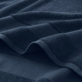 Turkish Cotton 6-Piece Bathroom Towel Set, Navy Blue