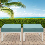 2 Pieces Patio Furniture Outdoor Ottomans