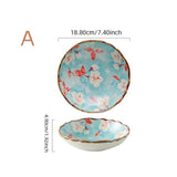 Ceramic Floral Design Dinner Plate Set