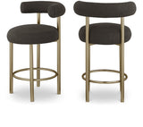 Bordeaux Contemporary Stool Set of 2 - Stylish Iron Frame with Luxurious Boucle Upholstery