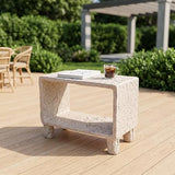 Rectangular Mgo Stone Outdoor Side Table