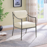 Bastille - Upholstered Dining Arm Chair (Set of 2) - Silver Frame