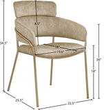 Yara Velvet Dining Chair Set - Luxurious Comfort with Brushed Brass Frame for Modern Dining Spaces