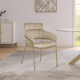 Yara Velvet Dining Chair Set - Luxurious Comfort with Brushed Brass Frame for Modern Dining Spaces