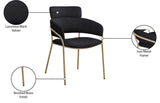 Yara Velvet Dining Chair Set - Luxurious Comfort with Brushed Brass Frame for Modern Dining Spaces