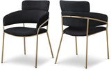 Yara Velvet Dining Chair Set - Luxurious Comfort with Brushed Brass Frame for Modern Dining Spaces