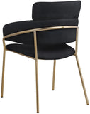 Yara Velvet Dining Chair Set - Luxurious Comfort with Brushed Brass Frame for Modern Dining Spaces