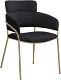 Yara Velvet Dining Chair Set - Luxurious Comfort with Brushed Brass Frame for Modern Dining Spaces