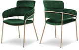 Yara Velvet Dining Chair Set - Luxurious Comfort with Brushed Brass Frame for Modern Dining Spaces
