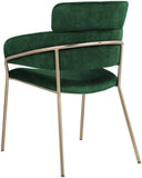 Yara Velvet Dining Chair Set - Luxurious Comfort with Brushed Brass Frame for Modern Dining Spaces